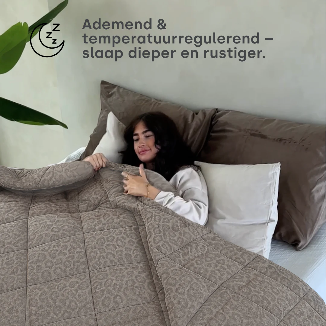 Y-NOT Zomerdekbed Velvet Panther Skin Dark Grey - Image 8