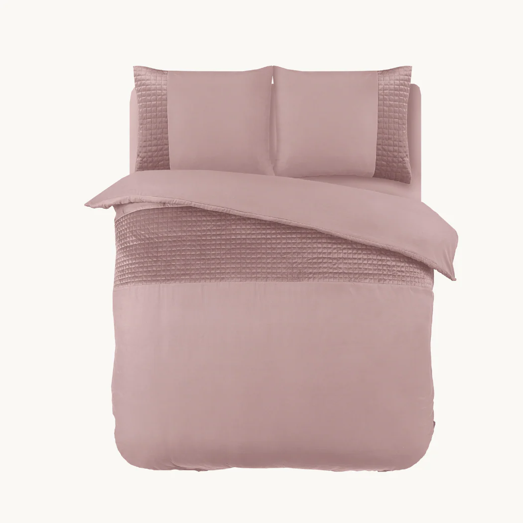 Dekbedovertrek set Velvet Border Chai Latte Pink - Image 6