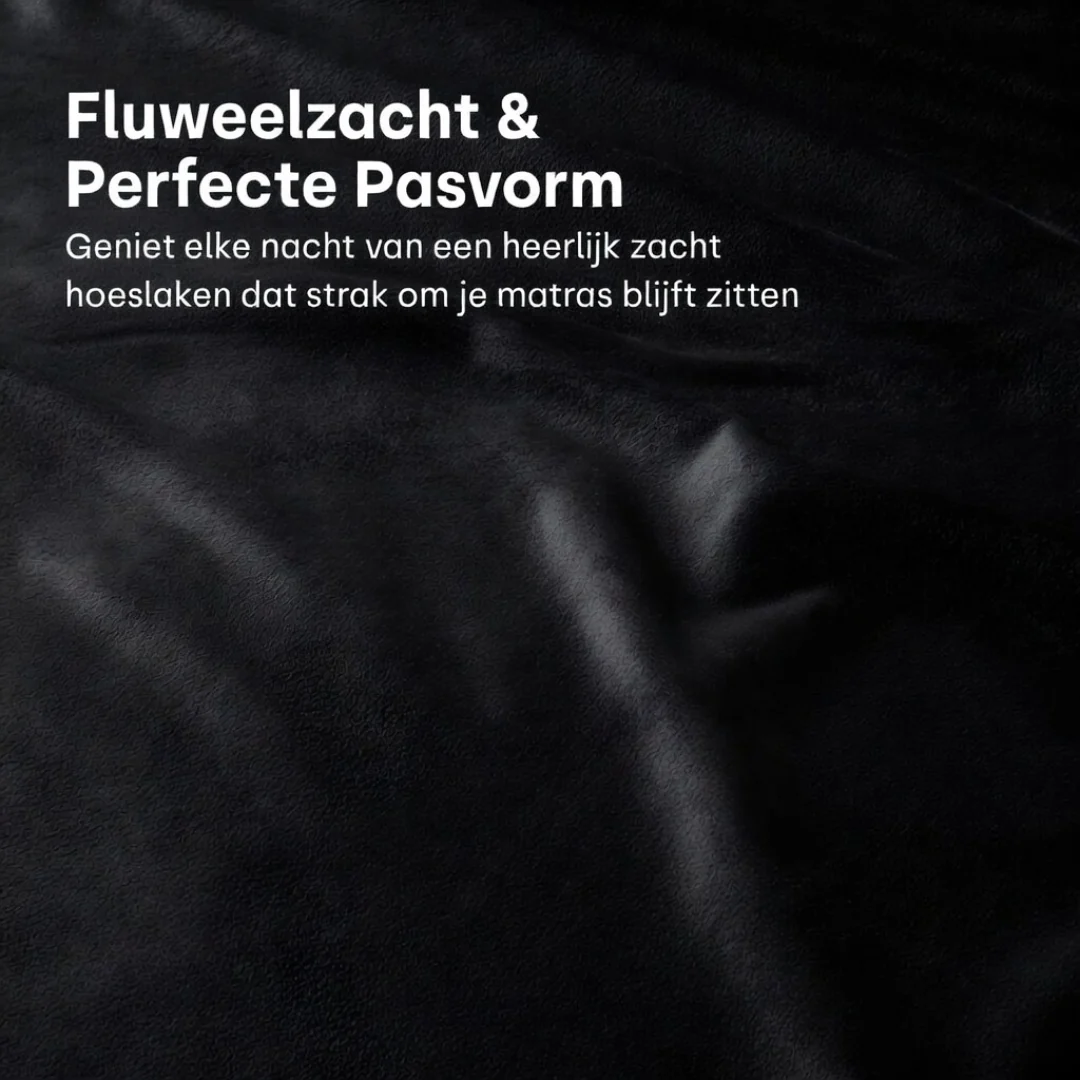 Matras Hoeslaken Velvet Obsidian Black - Image 7