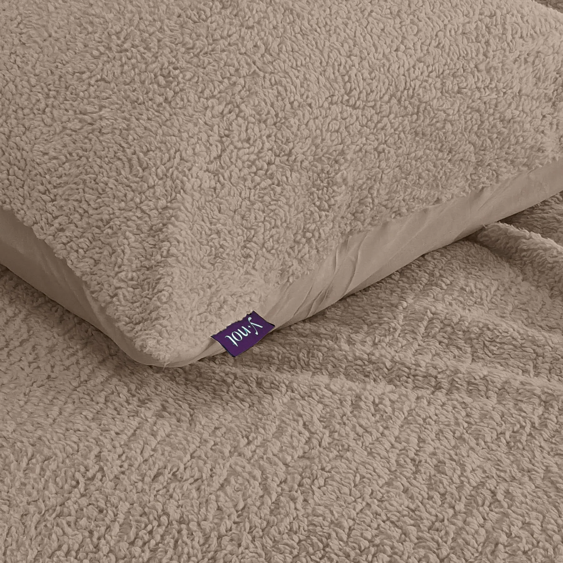 Y-NOT Kussenslopen Teddy Taupe Grey 60x70cm 2-Pack - Image 5