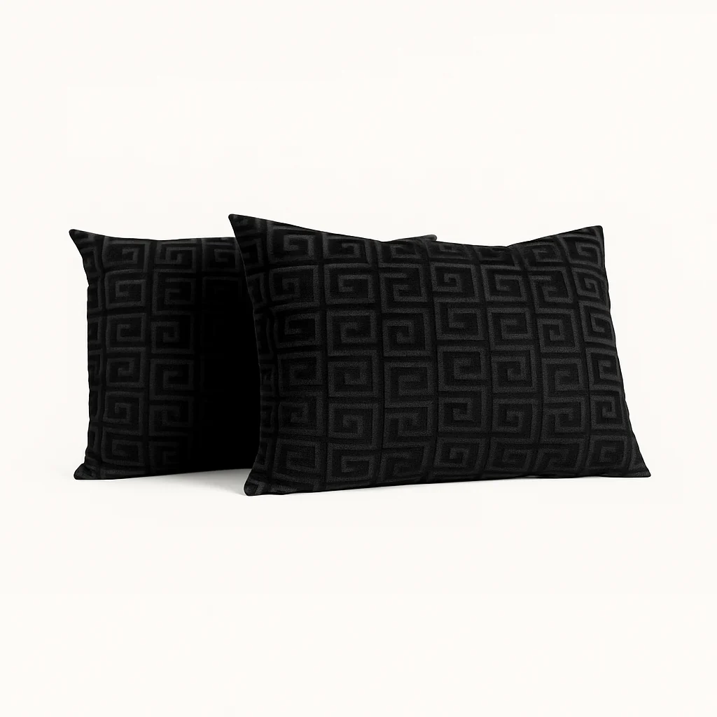 Y-NOT Kussenslopen Velvet Designer Black 60x70cm 2-Pack