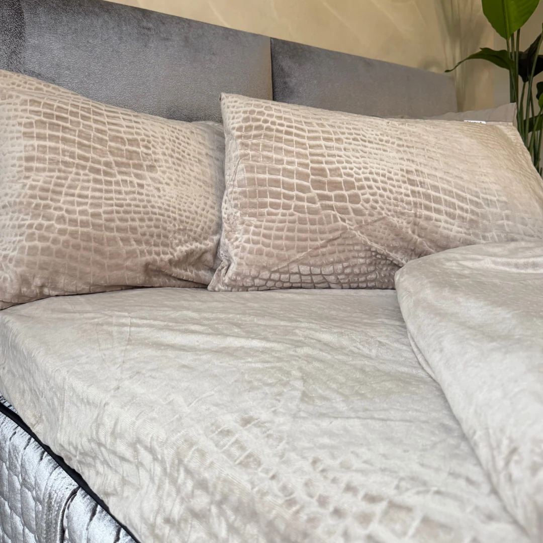 Matras Hoeslaken Velvet Snake Skin - Desert Taupe - Image 10