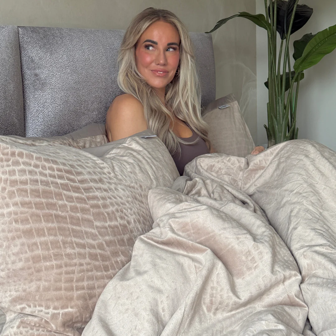 Matras Hoeslaken Velvet Snake Skin - Desert Taupe - Image 11