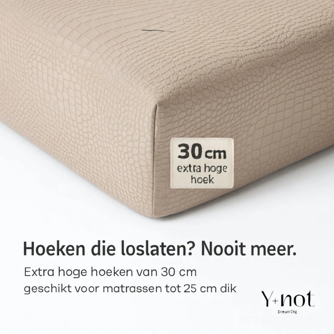 Matras Hoeslaken Velvet Snake Skin - Desert Taupe - Image 3