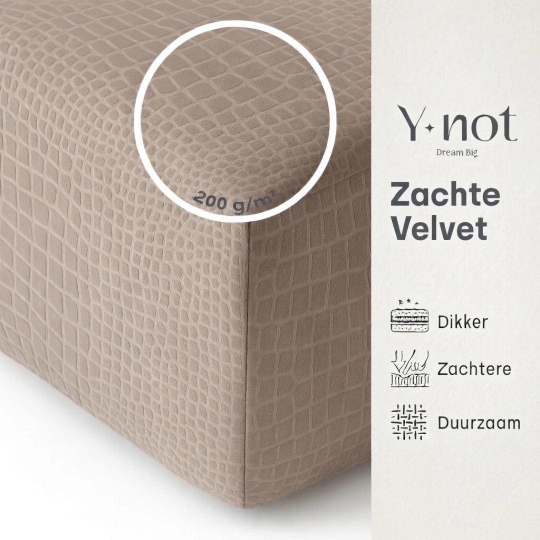 Matras Hoeslaken Velvet Snake Skin - Desert Taupe - Image 4
