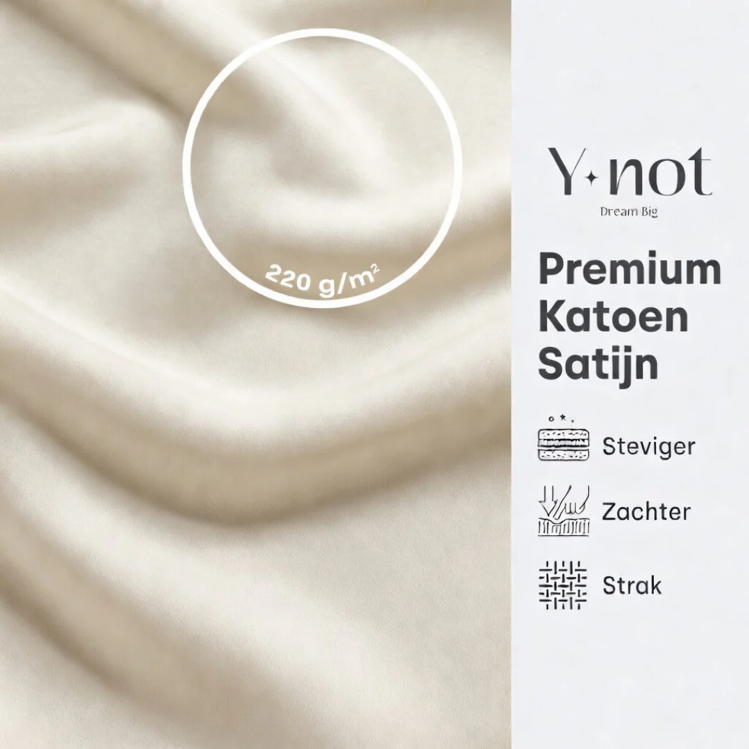Topper Hoeslaken Katoen Satijn Premium Pearl White - Image 5