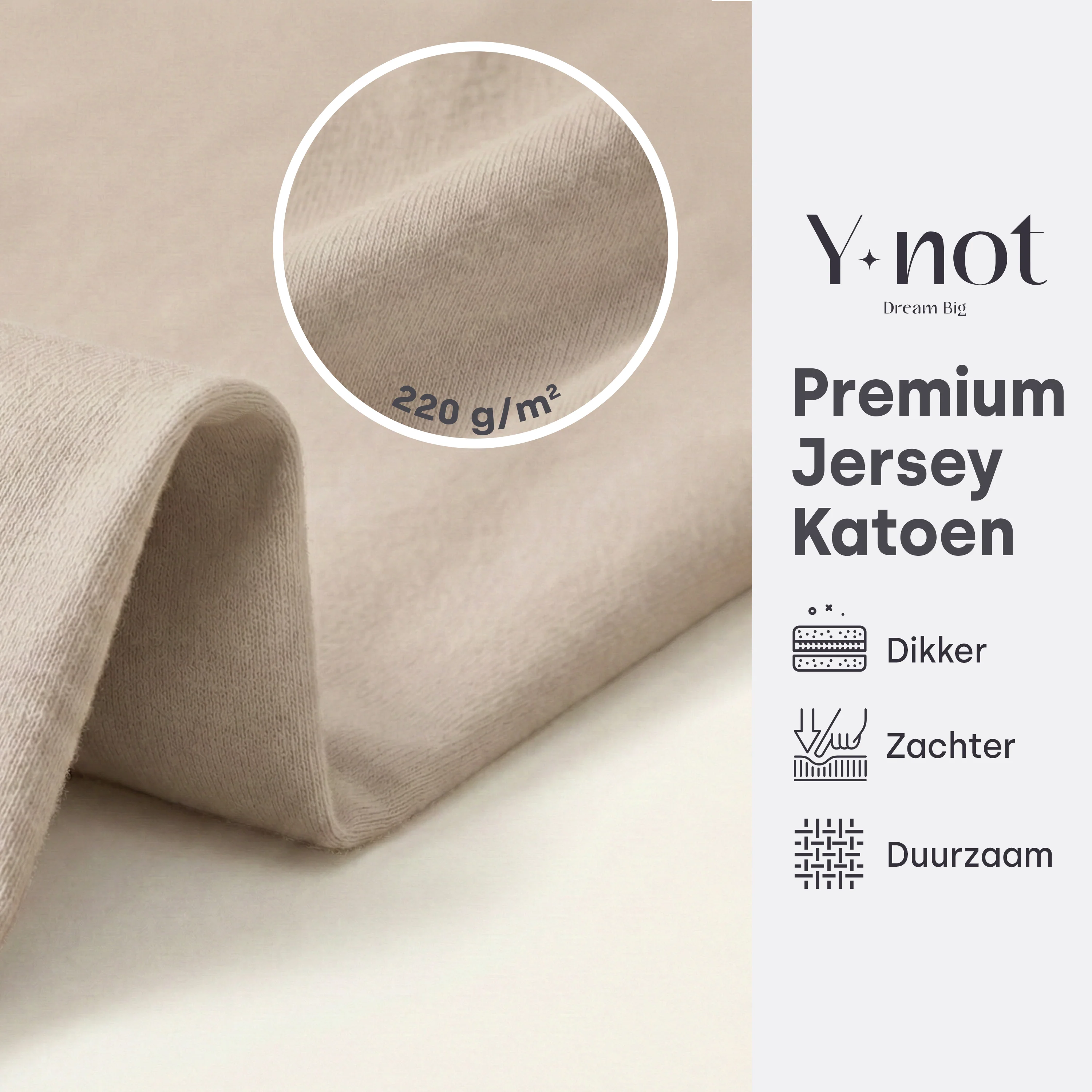 Topper Hoeslaken Premium Dubbel Jersey Katoen Taupe - Image 5