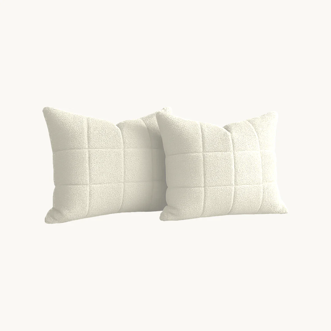 Y-NOT Kussenslopen Vol & Gevoerd Teddy Pearl White 2-Pack 60x70 cm