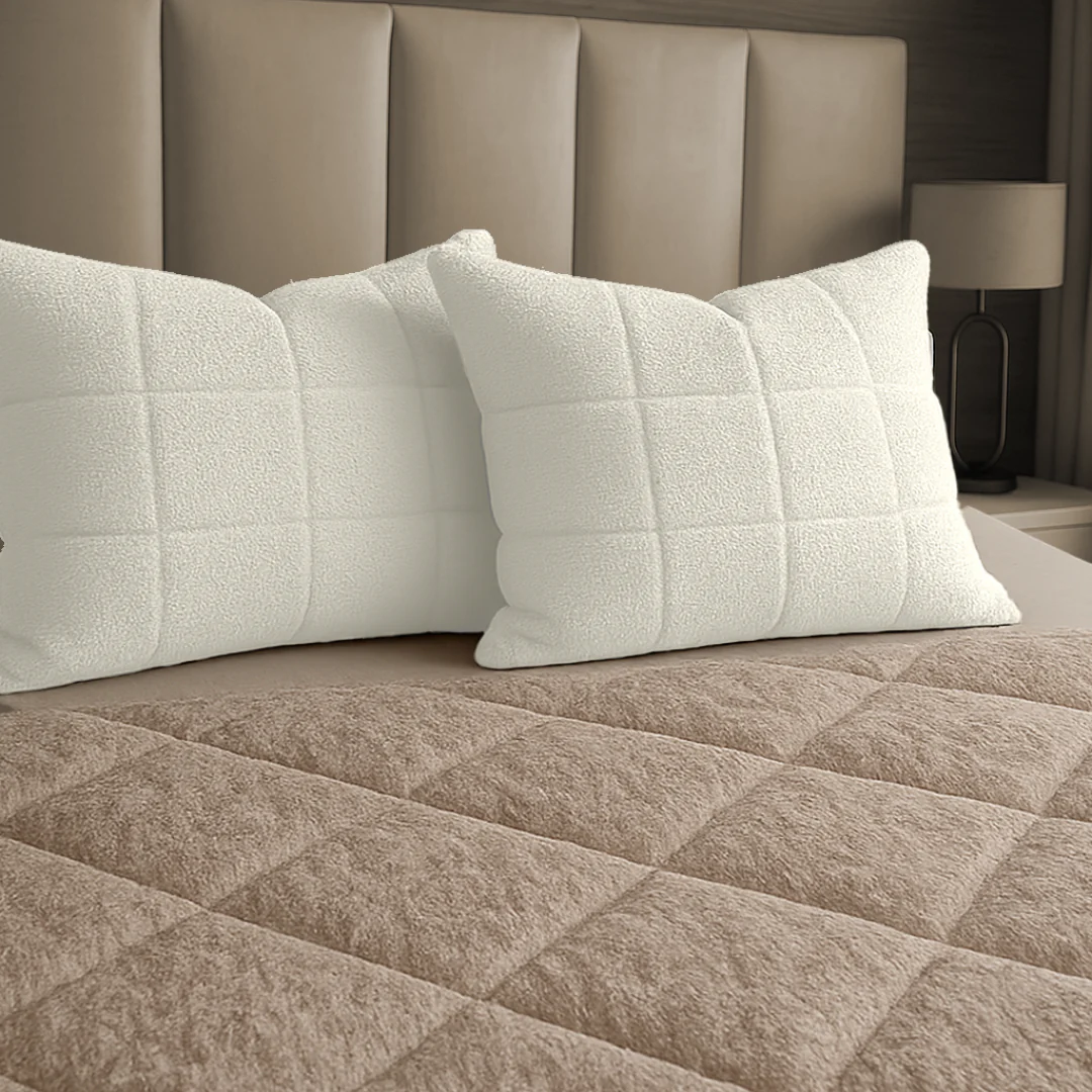 Y-NOT Kussenslopen Vol & Gevoerd Teddy Pearl White 2-Pack 60x70 cm - Image 2