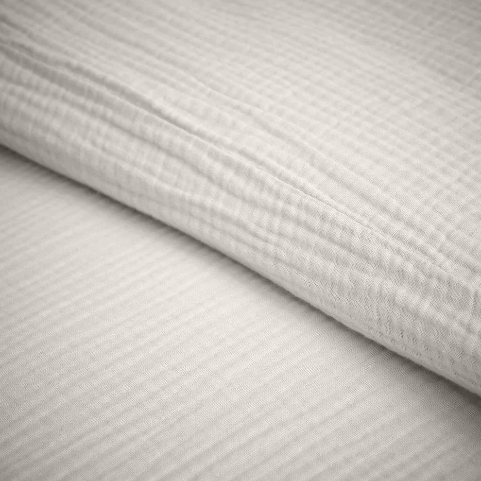 Bedsprei Mousseline 220TC Offwhite 270x230 - Image 3
